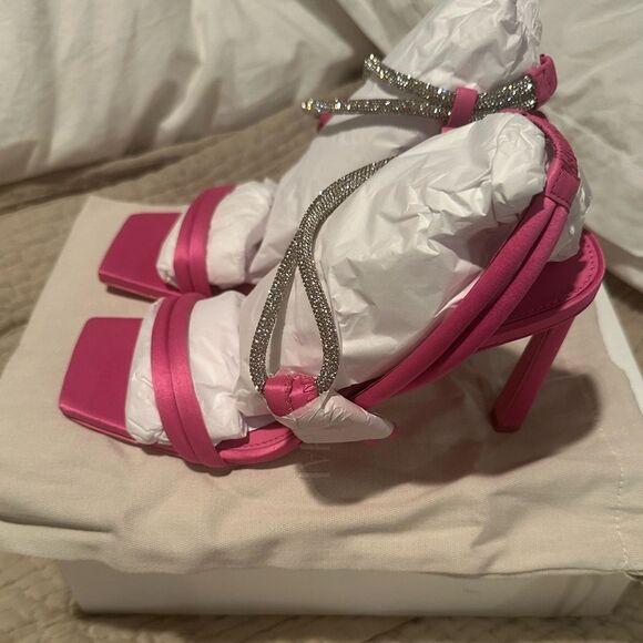 Jonathan Simkhai Cassie Crystal Strappy Sandals, Pink Size 38 New in Box $595 - Picture 9 of 14